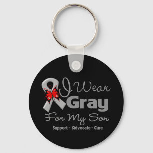 Son - Grey Ribbon Awareness Keychain
