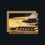 Son Happy Birthday Acoustic Guitar  Card<br><div class="desc">A great photo of an acoustic guitar,  for a son of any age. Change the background colour on back,  and don't forget to add your own text! It's easy to customize. Any questions? Just ask! Cherie's Art(c)2022</div>