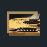 Son Happy Birthday Acoustic Guitar  Card<br><div class="desc">A great photo of an acoustic guitar,  for a son of any age. Change the background colour on back,  and don't forget to add your own text! It's easy to customize. Any questions? Just ask! Cherie's Art(c)2022</div>