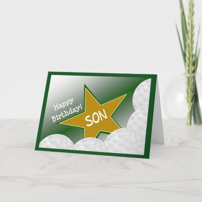 Son - Happy Birthday Golf Loving Son! Card (Front)