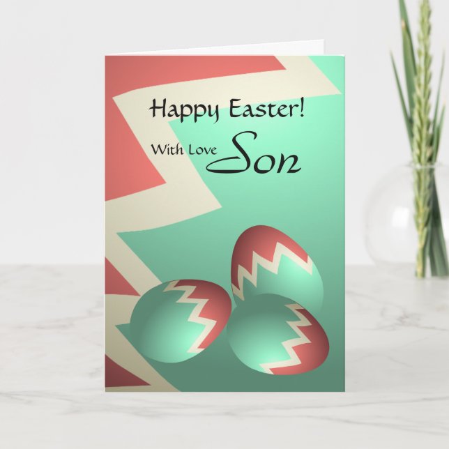 Son / Happy Easter - Pastel Easter Eggs Holiday Card (Front)