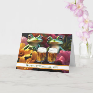 Son Happy Fathers Day Funny Beer Drinking Card