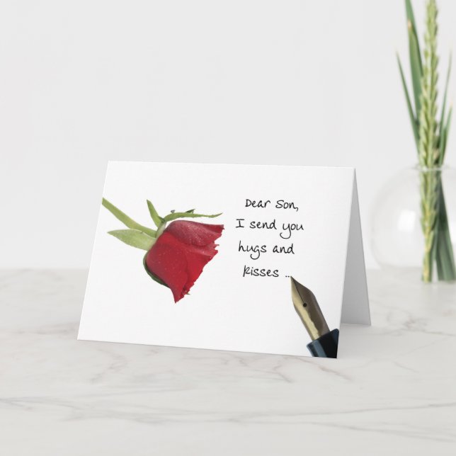Son  Happy Valentine's Day Roses Holiday Card (Front)
