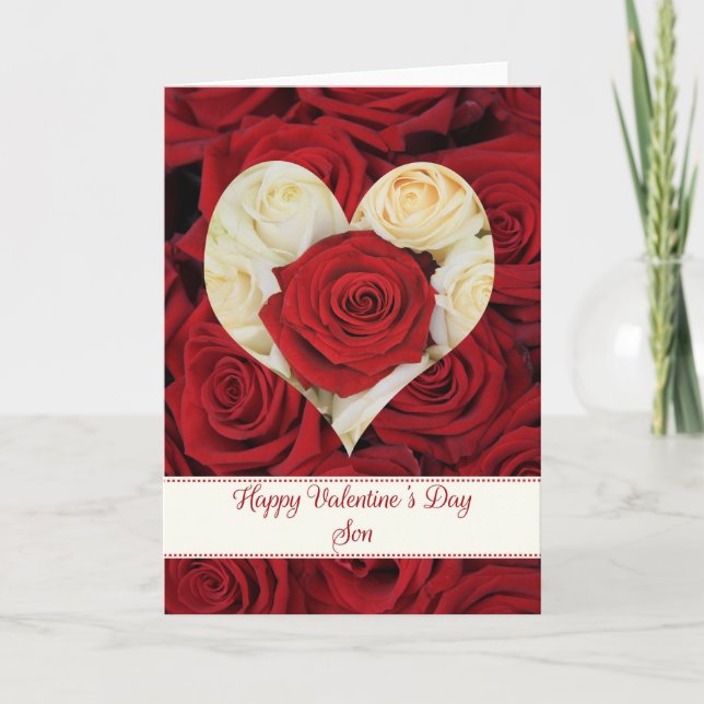 Son  Happy Valentine's Day Roses Holiday Card (Front)