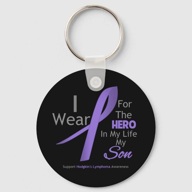 Son - Hero in My Life - Hodgkin's Lymphoma Keychain (Front)