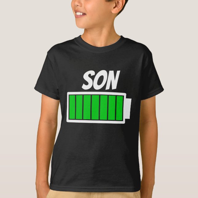 Son High Battery Power Energy Humour T-Shirt (Front)