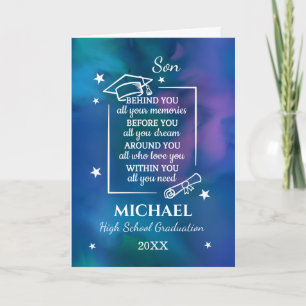 Son High School Graduation Name Year  Card