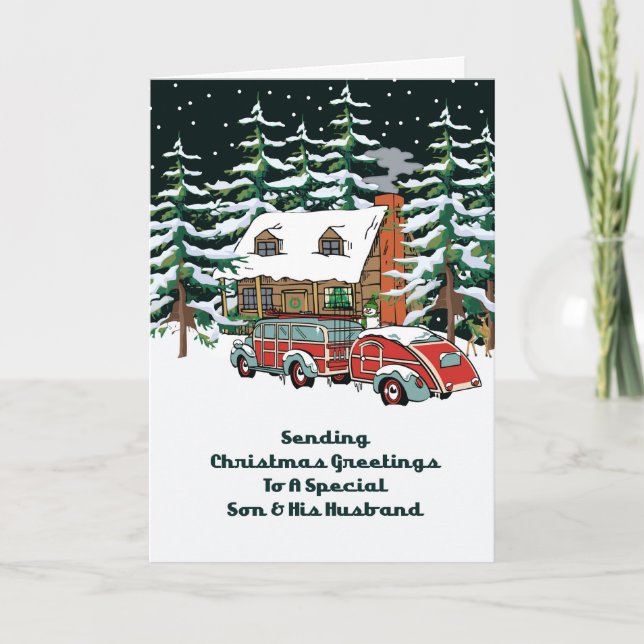 Son & His Husband Christmas Greetings Holiday Card (Front)
