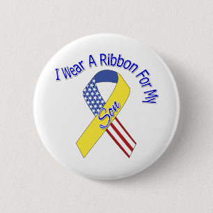 Son - I Wear A Ribbon Military Patriotic 2 Inch Round Button