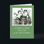 Son-in-Law 30th Birthday Frogs Toasting with Beer Card<br><div class="desc">It will be a very nice surprise to receive this elegant and fun design on such a great day. Two frogs are toasting to you son-in-law to celebrate his 30th birthday. Vintage image courtesy of Clipart.</div>