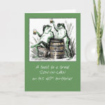 Son-In-Law 40th Birthday Frogs Toasting with Beer Card<br><div class="desc">A toast to your son-in-law will be the perfect card as he turns 40. These two,  bond over a beer as they have fun is totally the best card to send!
Vintage image courtesy of Clipart.</div>