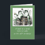 Son-In-Law 40th Birthday Frogs Toasting with Beer Card<br><div class="desc">A toast to your son-in-law will be the perfect card as he turns 40. These two,  bond over a beer as they have fun is totally the best card to send!
Vintage image courtesy of Clipart.</div>