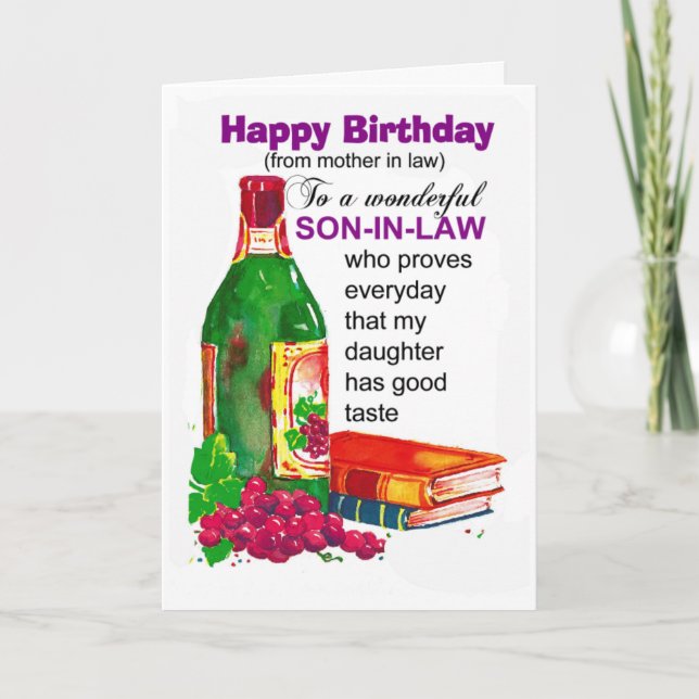son in law birthday card (Front)