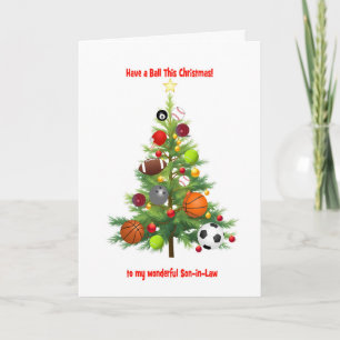 Son In Law Christmas Tree With Balls Holiday Card