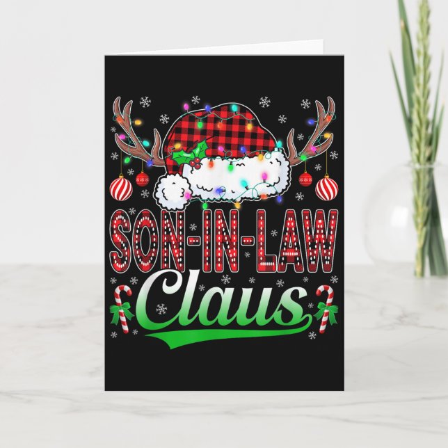 Son-in-law Claus Christmas Light Matching Family X Card (Front)