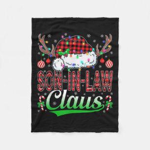 Son-in-law Claus Christmas Light Matching Family X Fleece Blanket