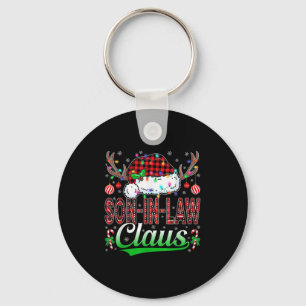 Son-in-law Claus Christmas Light Matching Family X Keychain