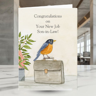 Son-in-Law Congratulations New Job Robin Card