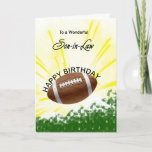 Son-in-Law Football Birthday Card<br><div class="desc">Give your football loving son-in-law a football card with an explosive football theme! A football with the words 'To a wonderful son-in-law'.</div>