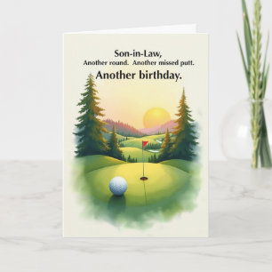 Son in Law Funny Golf Birthday Missed Putt Humour Card