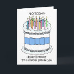 Son-in-Law Happy 40th Birthday Card<br><div class="desc">A fun card to celebrate the 40th birthday of any special son-in-law. A cartoon cake covered in candles of various colours.</div>