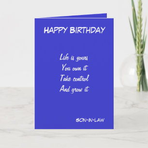 Son-in-law motivational birthday greeting cards