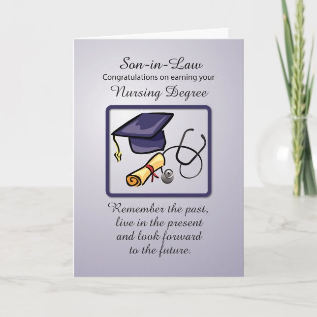 Son-in-law Nursing Degree Graduation Card (Front)