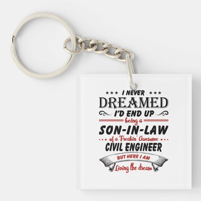 Son In Law Of Awesome Civil Engineer Keychain (Front)