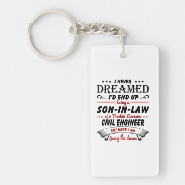 Son In Law Of Awesome Civil Engineer Keychain (Front)