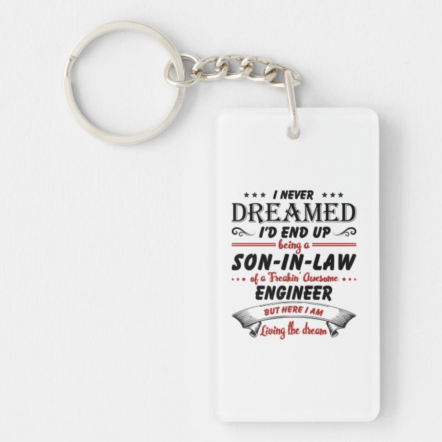 Son In Law Of Awesome Engineer Keychain (Front)