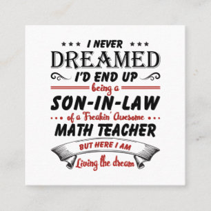 Son In Law Of Awesome Math Teacher Square Business Card