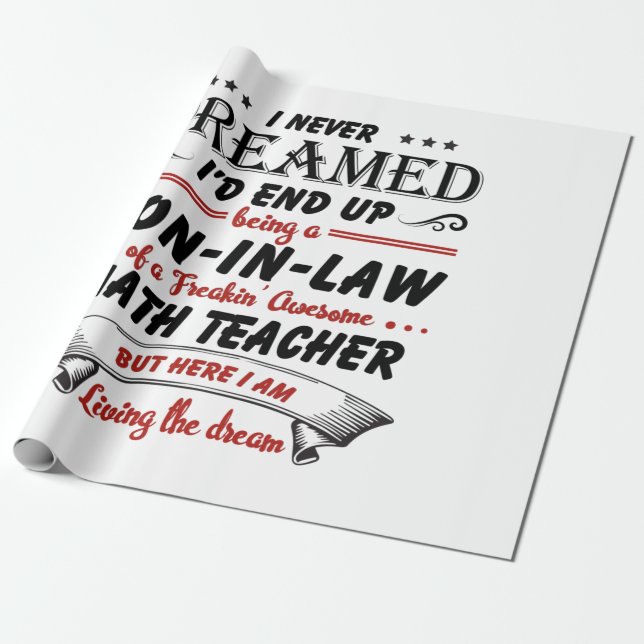 Son In Law Of Awesome Math Teacher Wrapping Paper (Unrolled)