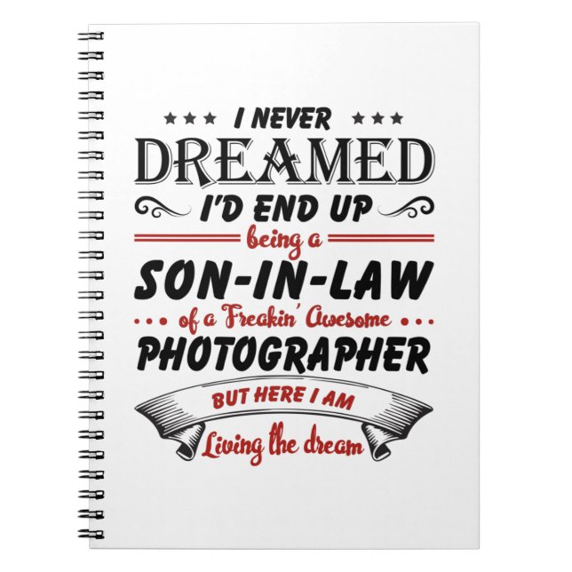 Son In Law Of Awesome Photographer Notebook (Front)