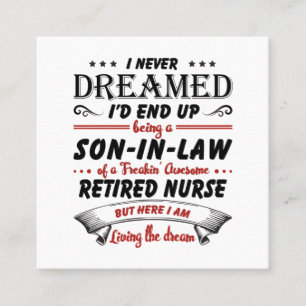 Son In Law Of Awesome Retired Nurse Square Business Card