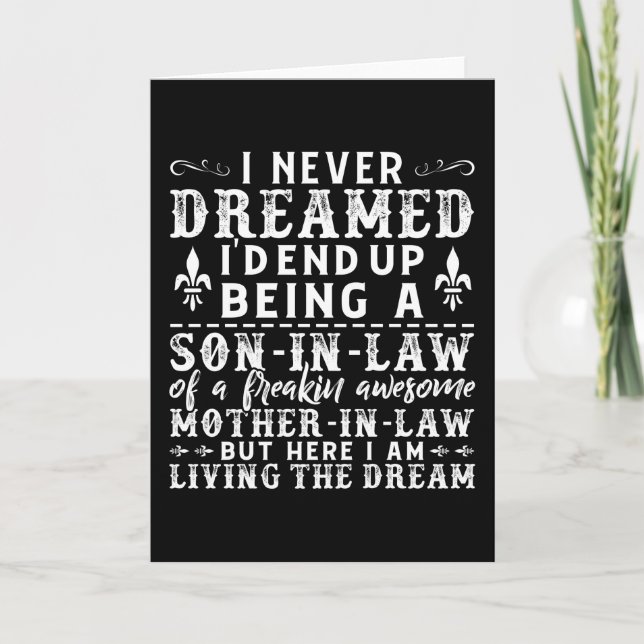 son in law of mother in law gift idea funny card (Front)