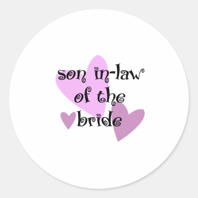Son In-Law of the Bride Classic Round Sticker (Front)