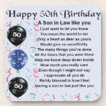 Son in Law poem -  50th Birthday design Coaster<br><div class="desc">A great gift for a son in law on his 50th birthday</div>