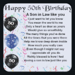 Son in Law poem -  50th Birthday design Square Sticker<br><div class="desc">A great gift for a son in law on his 50th birthday</div>