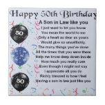 Son in Law poem -  50th Birthday design Tile<br><div class="desc">A great gift for a son in law on his 50th birthday</div>