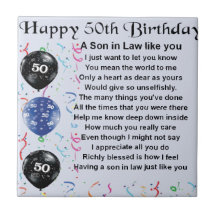 Son in Law poem -  50th Birthday design