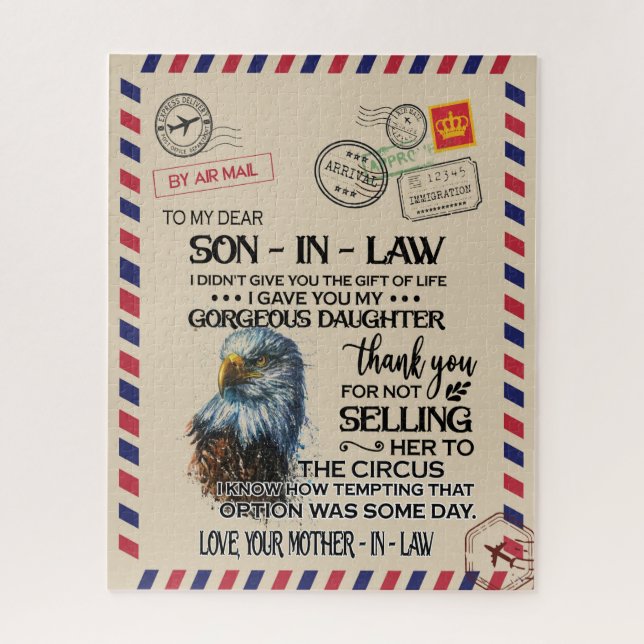 Son-In-Law | To My Dear Son-In-Law From Mother Jigsaw Puzzle (Vertical)