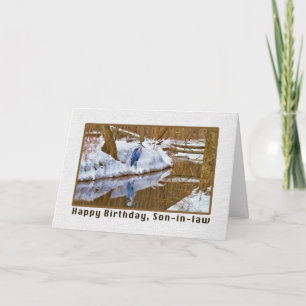 Son-in-law's Birthday Card with Blue Heron