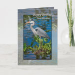Son-in-law's Birthday Card with Great Blue Heron<br><div class="desc">The magnificent four foot tall Great Blue Heron was photographed in Lake County,  Florida. He makes a beautiful cover for a special birthday greeting.</div>