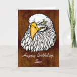 Son in the troops Birthday Card<br><div class="desc">If your son is fighting for your country and is having a birthday away from home, this father to his son card is ideal. DESIGN - A close up vector illustration of the face of a bald eagle, has the words "Happy Birthday, Son" below it and a meaningful message inside,...</div>