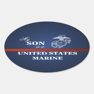 Son is a Marine Oval Sticker