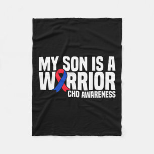 Son Is A Warrior Chd Congenital Heart Disease Awar Fleece Blanket