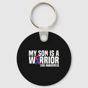 Son Is A Warrior Chd Congenital Heart Disease Awar Keychain