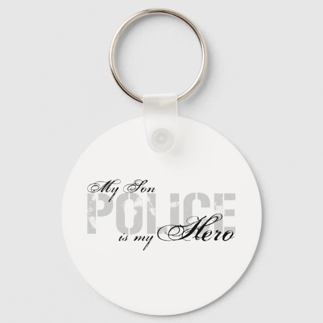 Son Is My Hero - POLICE Keychain (Front)