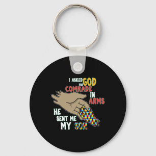Son Kid Autistic Puzzle Piece Cool Autism Awarenes Keychain