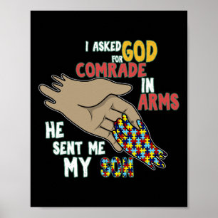 Son Kid Autistic Puzzle Piece Cool Autism Awarenes Poster